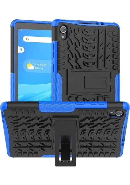 Lenovo Tab M8 (2020) TB-8705F 8,0 Inç Mavi Lastik Dokusu Kılıfı (Yurt Dışından)