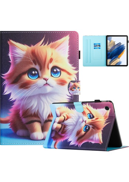 Lenovo Tab M10 Gen 3 Sarı Kedi Için Akıllı Tablet Deri Kılıf (Yurt Dışından)