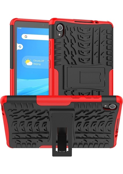 Lenovo Tab M8 (2020) TB-8705F 8,0 Inç Kırmızı Lastik Dokusu Kılıfı (Yurt Dışından)