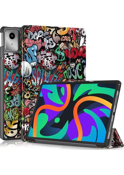 Lenovo Tab M11/ Xiaoxin Pad 11 2024 Graffiti Için Deri Tablet Kılıfı (Yurt Dışından)