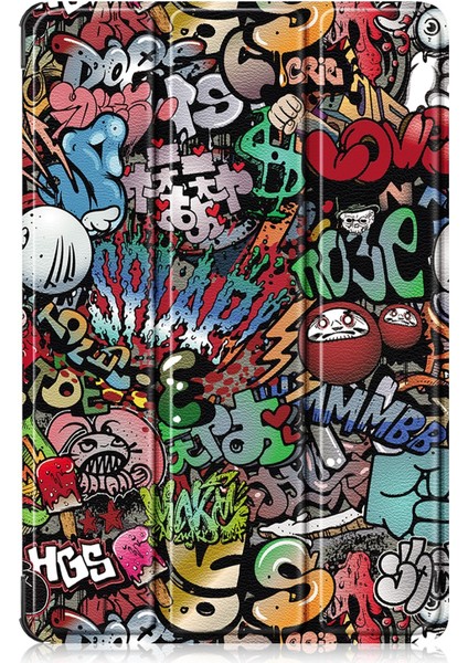 Lenovo Tab M11/ Xiaoxin Pad 11 2024 Graffiti Için Deri Tablet Kılıfı (Yurt Dışından) modelleri