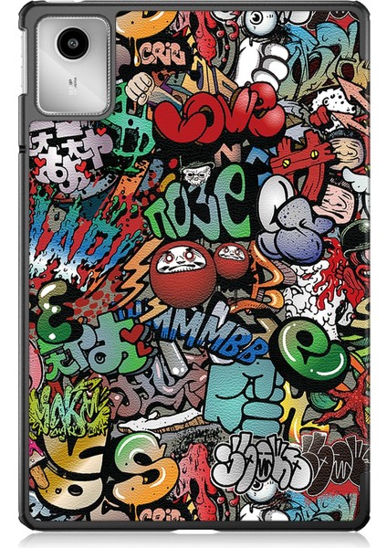 Lenovo Tab M11/ Xiaoxin Pad 11 2024 Graffiti Için Deri Tablet Kılıfı (Yurt Dışından) fırsatları