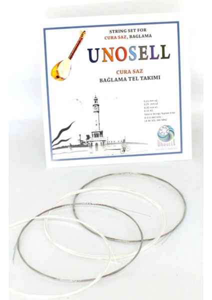 3 Takım Cura Saz Teli, 3 x String Set For Turkish String Small Size Cura Saz