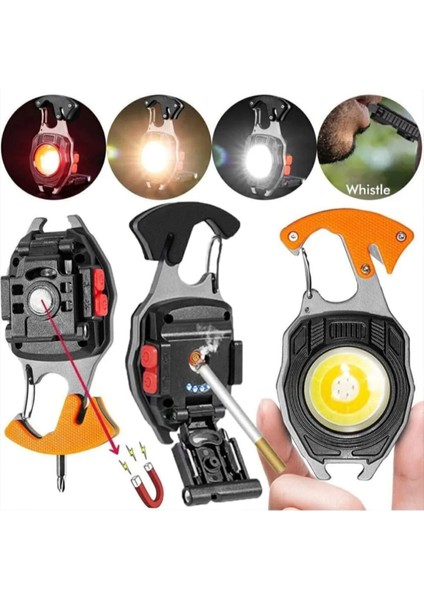 Osohome Çok Amaçlı Anahtarlık 5 Fonksiyonlu Işık Tornavida Setli