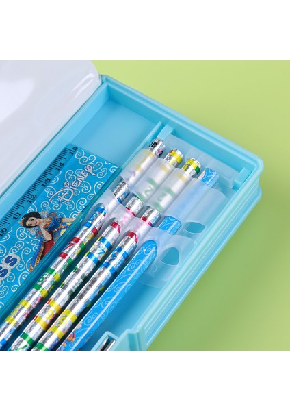 Ilkokul Öğrencileri Için Basit ve Şık Kalem Kutusu Çocuklar Için Plastik Büyük Kapasiteli Kalem Kutusu Kız ve Erkek Çocuklar Için Çift Katmanlı Kalem Kutusu (Yurt Dışından)
