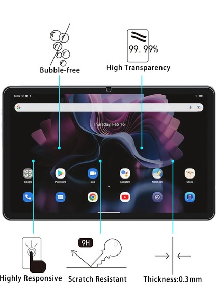 Blackview Tab 16 Pro Için 25 Adet Temperli Gl Film (Yurt Dışından)
