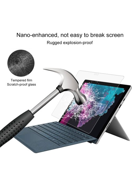 Microsoft Surface Pro 6 12,3 Inç Için Temperli Gl Film (Yurt Dışından)