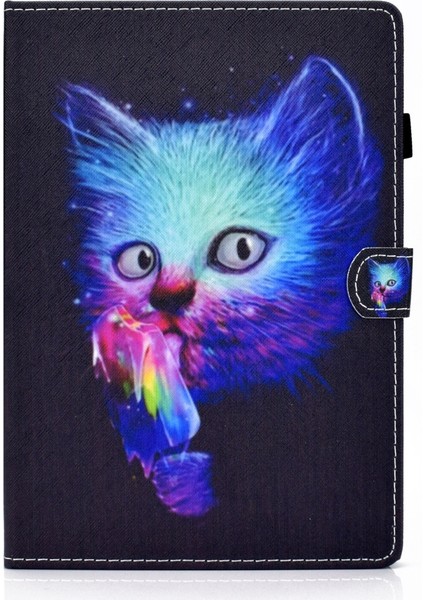Lenovo Tab M10 Hd Renkli Desenli Deri Kılıf Süper Kedi (Yurt Dışından) modelleri