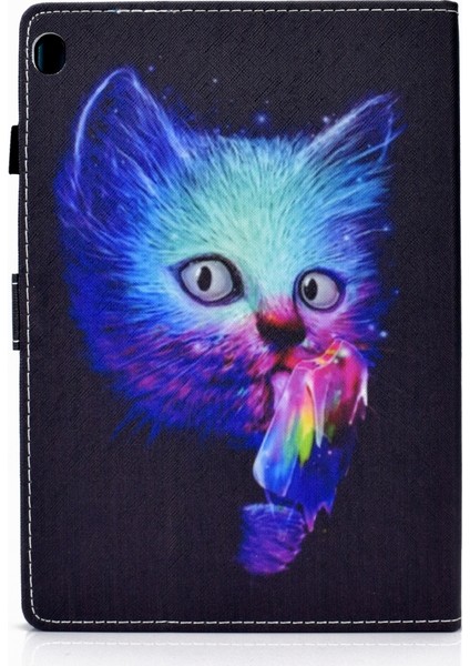 Lenovo Tab M10 Hd Renkli Desenli Deri Kılıf Süper Kedi (Yurt Dışından) fırsatları