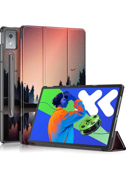 Lenovo Tab P12 12.7 2025 Gün Batımı Için Deri Tablet Kılıfı (Yurt Dışından)