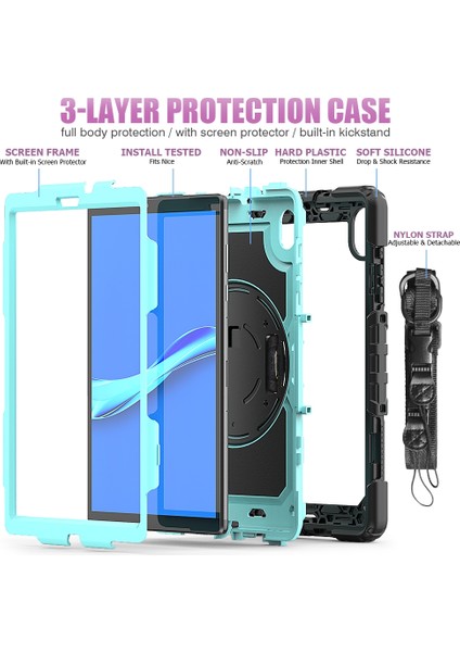 Silikon + Pc Tablet Kılıfı Lenovo Tab M10 Hd TB-X306X Siyah Açık Mavi (Yurt Dışından) fırsatları