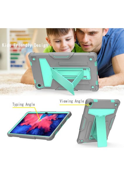 Lenovo Tab P11 (TAB-J606F) Gri + Nane Yeşili Için T Şekilli Braket Kılıfı (Yurt Dışından) modelleri