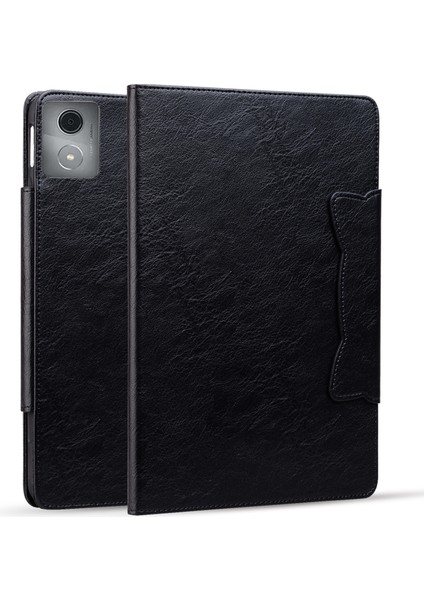 Lenovo Tab K11 Plus / M11 Plus Siyah Için Kedi Tokalı Kılıf (Yurt Dışından)