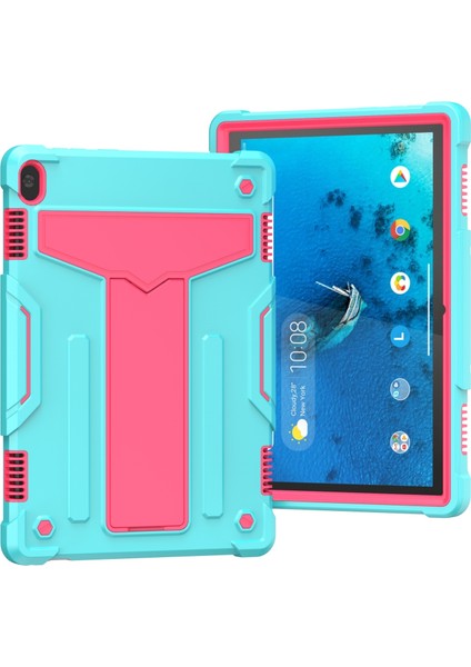 Pc+Silikon Kılıf Lenovo M10 Fhd Rel TB-X605F Nane Yeşili + Gül Kırmızı (Yurt Dışından)