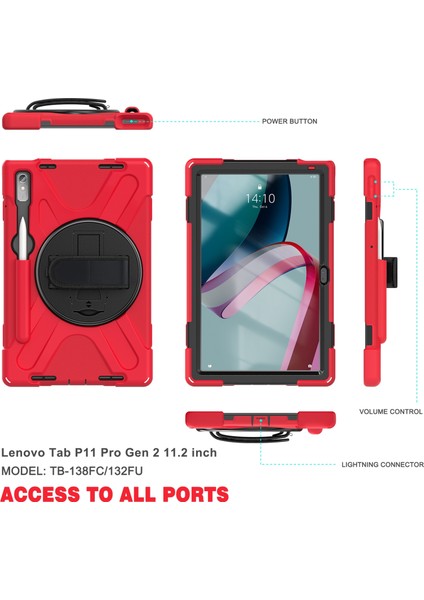 Lenovo Pad Pro 11.2 2022 TB-138FC/132FU Kırmızı Tablet Kılıfı (Yurt Dışından) modelleri