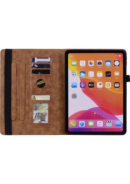 Lenovo Tab M11 / Xiaoxin Pad 11 2024 Kahverengi Için Kabartmalı Pu Kılıf (Yurt Dışından)