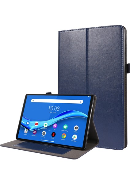 Lenovo M10 Plus 2 Katlanır Pu Deri Kılıf Deepblue Için (Yurt Dışından)