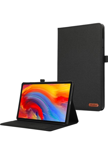 Lenovo Tab Plus 11.5 Siyah Için Kumaş Deri Kılıf (Yurt Dışından)
