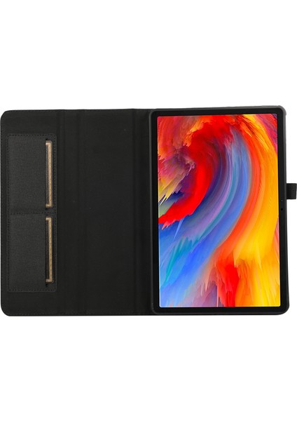 Lenovo Tab Plus 11.5 Siyah Için Kumaş Deri Kılıf (Yurt Dışından)