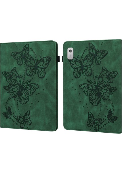 Lenovo Tab M9 Yeşil Desenli Deri Tablet Kılıfı (Yurt Dışından)