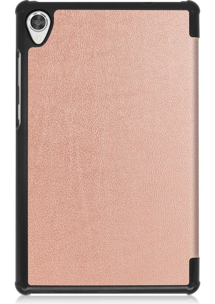 Lenovo Tab M8 3. Nesil Pembe Altın Için Custer Texture Deri Kılıf (Yurt Dışından)