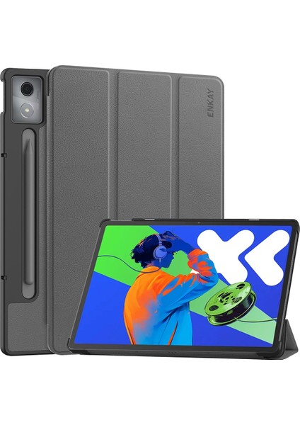 Enkay Pu Akıllı Kılıf Lenovo Xiaoxin Pad Pro 12.7 2025 Gri (Yurt Dışından)