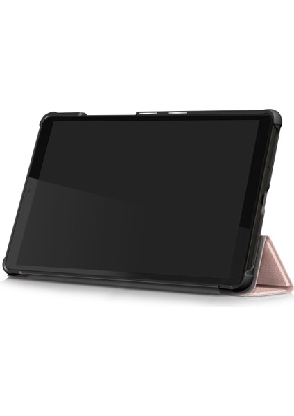 Lenovo Tab M8 Rose Gold Için Üç Katlanır Tutuculu Deri Kılıf (Yurt Dışından)