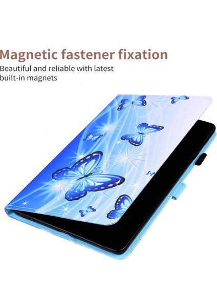 Lenovo Tab P11 TB-J606F Kılıf Mavi Kelebek Için (Yurt Dışından)