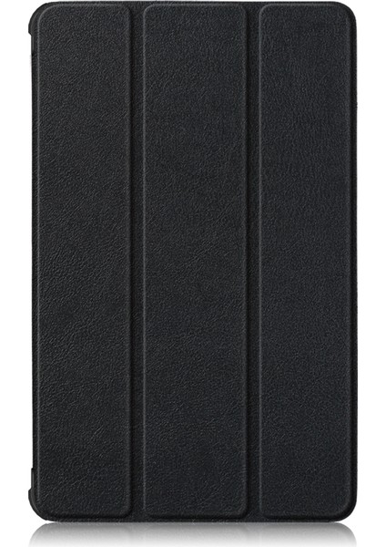 Lenovo Tab M8 Siyah Için Üç Katlanır Tutuculu Deri Kılıf (Yurt Dışından)