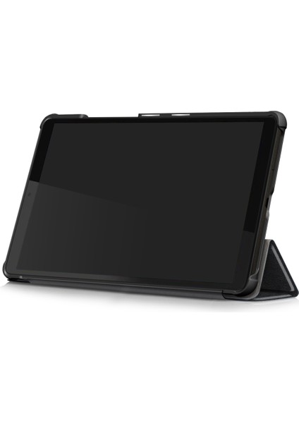 Lenovo Tab M8 Siyah Için Üç Katlanır Tutuculu Deri Kılıf (Yurt Dışından)