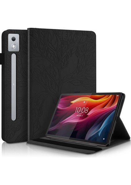Lenovo Tab P12 / Xiaoxin Pad Pro 12.7 2025 Siyah Için Deri Kılıf (Yurt Dışından)