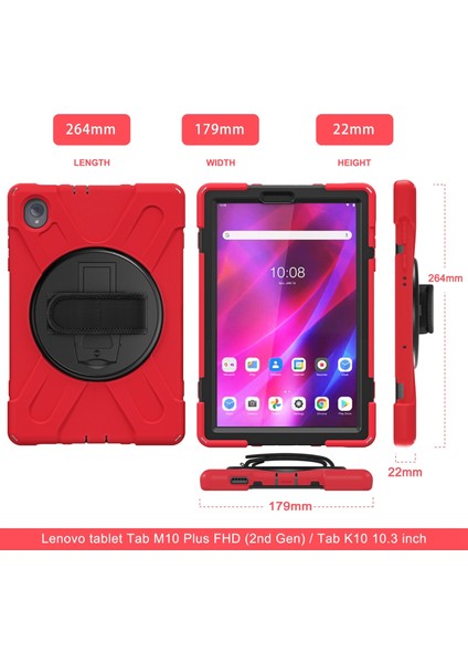 Lenovo Tab K10 / M10 Plus Kırmızı Için Silikon + Pc Kılıfı (Yurt Dışından) fiyatları