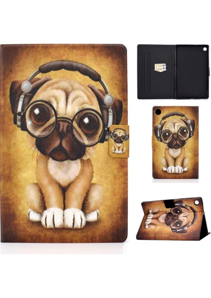 Lenovo Tab M10 Plus Için Renkli Desenli Deri Kılıf Lenovo Tab M10 Plus TB-X606F Shar Pei Için (Yurt Dışından)