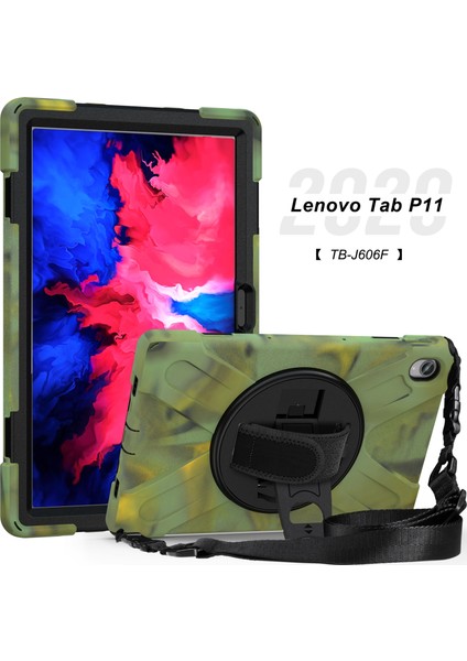 Darbeye Dayanıklı Silikon + Pc Kılıfı Lenovo Tab P11 TB-J606F Kamuflaj (Yurt Dışından) fiyatları