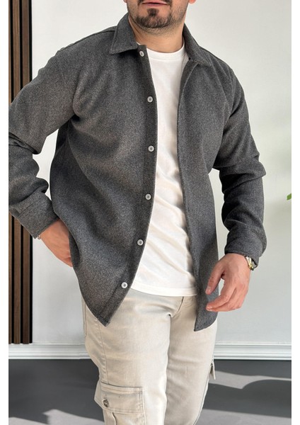 Erkek Kaşe Kumaş Gömlek Antrasit EDW215 fiyatları
