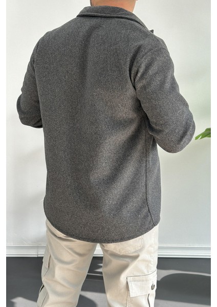 Erkek Kaşe Kumaş Gömlek Antrasit EDW215 fırsatları