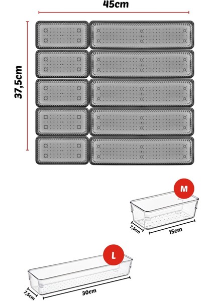 Nandy Home 10 Parça Çekmece Içi Kaşıklık, Düzenleyici, Organizer