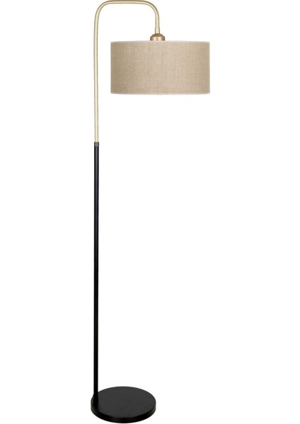 Potenza Eskitme Detaylı Siyah Metal Lambader - Çuval