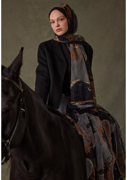 Sıenna Desen Şal Siyah