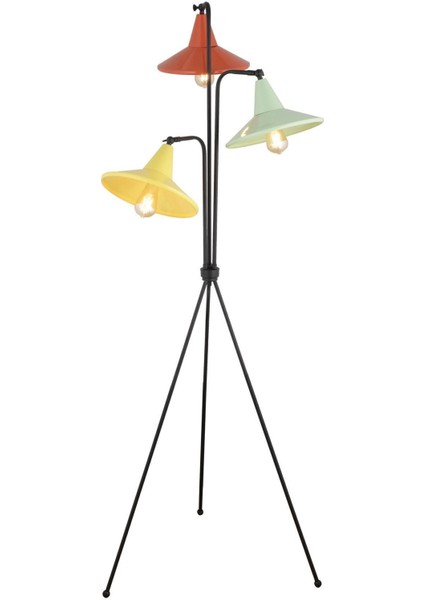 Jadira 3lü Çok Renkli Modern Tasarım Retro 3 Ayaklı Abajur Lamba Metal Lambader modelleri