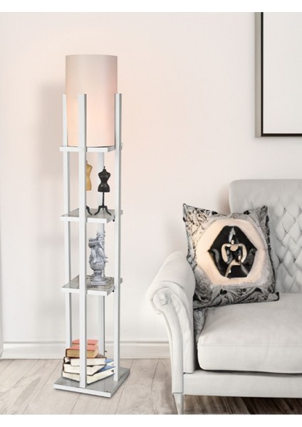 Lambader Abajur Dekoratif Raflı