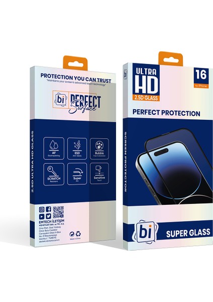 2,5d Super Glass Apple iPhone 16 Ekran Koruyucu