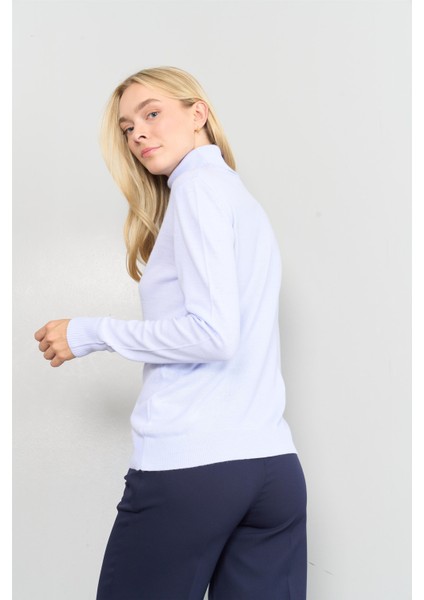 Çetinkaya Miyamira 2276 Bayan Balıkçı Yaka Mavi-Lila Triko fırsatları