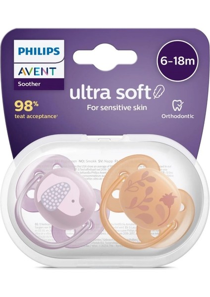 Nessiworld Philips Avent Ultra Yumuşak Emzik 6-18 Ay Kız