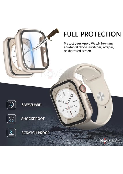 Apple Watch Seri 7/8/9 45MM ile Uyumlu Ekran Kasa Koruyucu Kapak Kılıf 360 Tam Koruma indirimleri