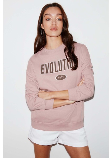 Ivory Kadın Oversize Pembe Sweatshirt