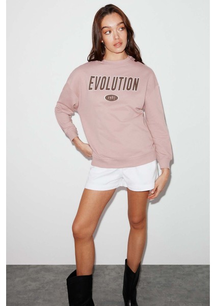 Ivory Kadın Oversize Pembe Sweatshirt