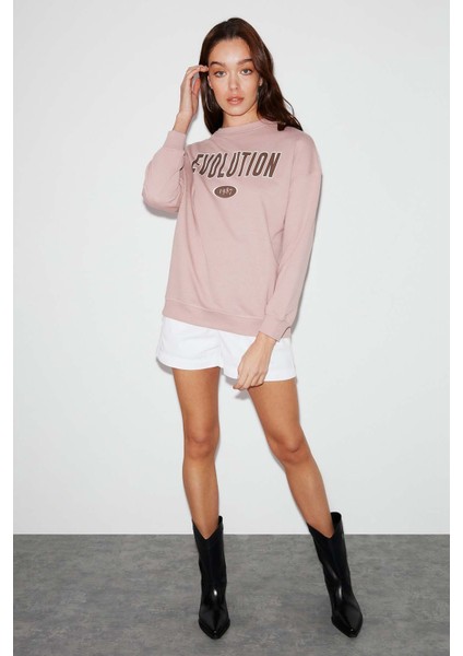 Ivory Kadın Oversize Pembe Sweatshirt