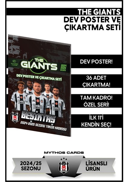 Beşiktaş - The Gıants 24/25 Poster ve Çıkartma Seti