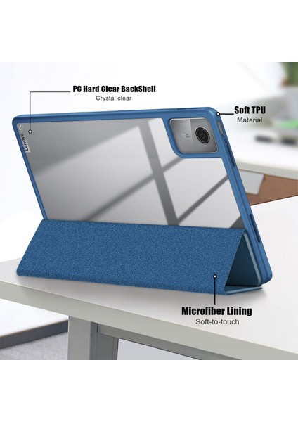 Lenovo Tab M11 / Xiaoxin Pad 2024 Için 3 Katlı Deri Kılıf (Yurt Dışından)